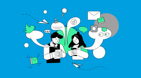 Image of people using social media platforms