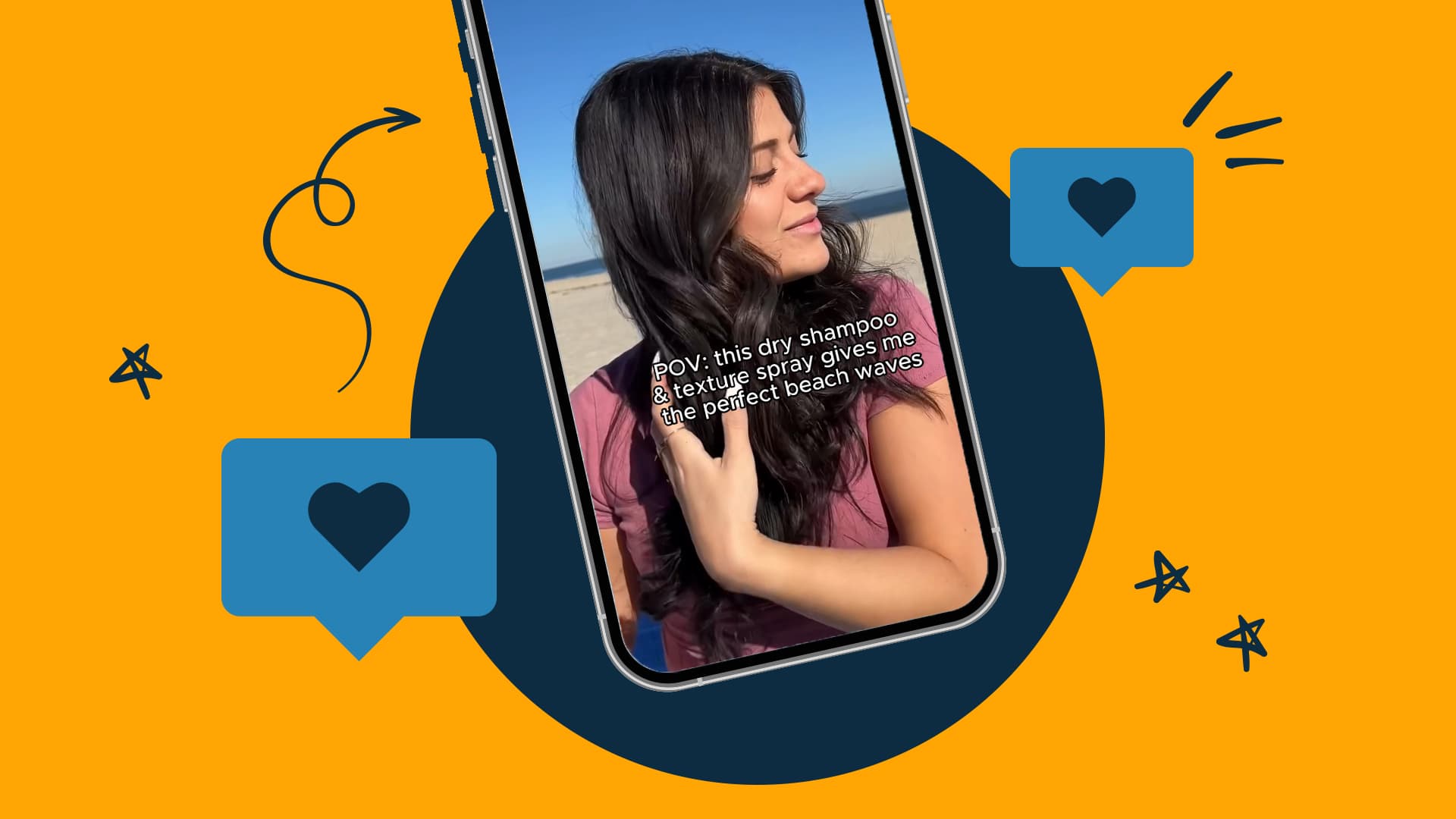 This image features a phone with a UGC-style video on it. The image represents Instagram Influencer Marketing.