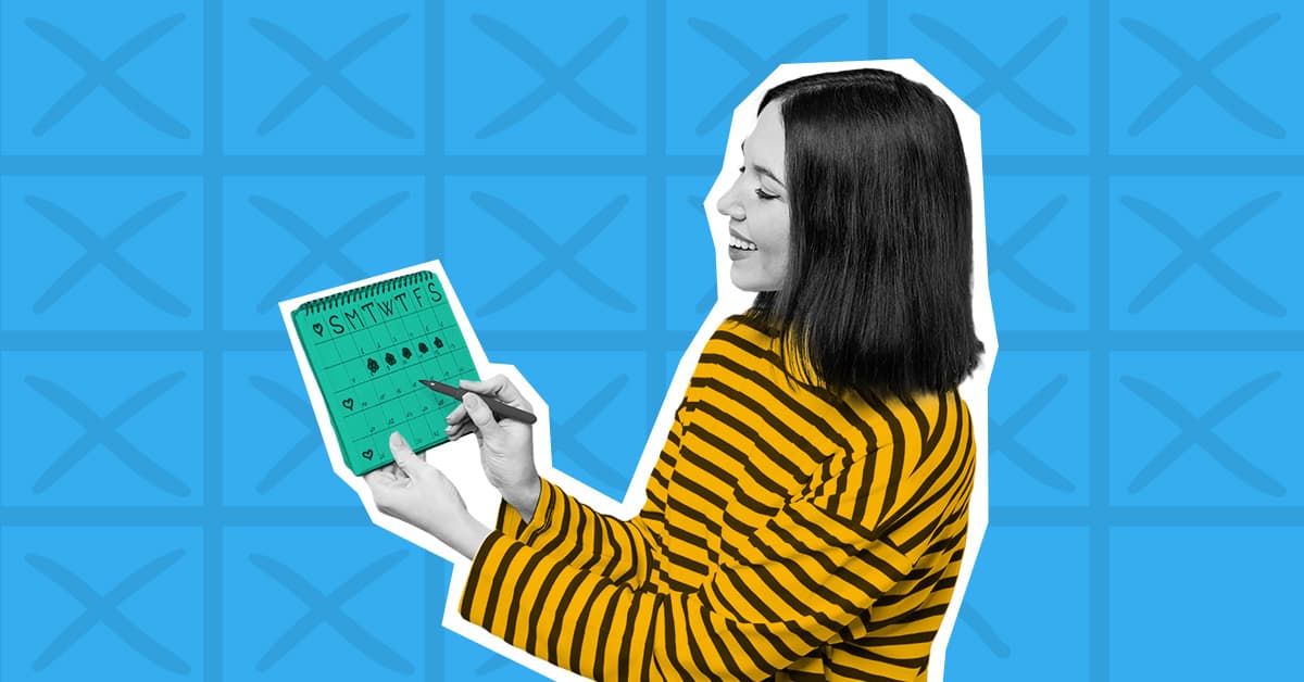 This image shows a person holding a calendar, representing Video Marketing in 2024: An H1 Recap.